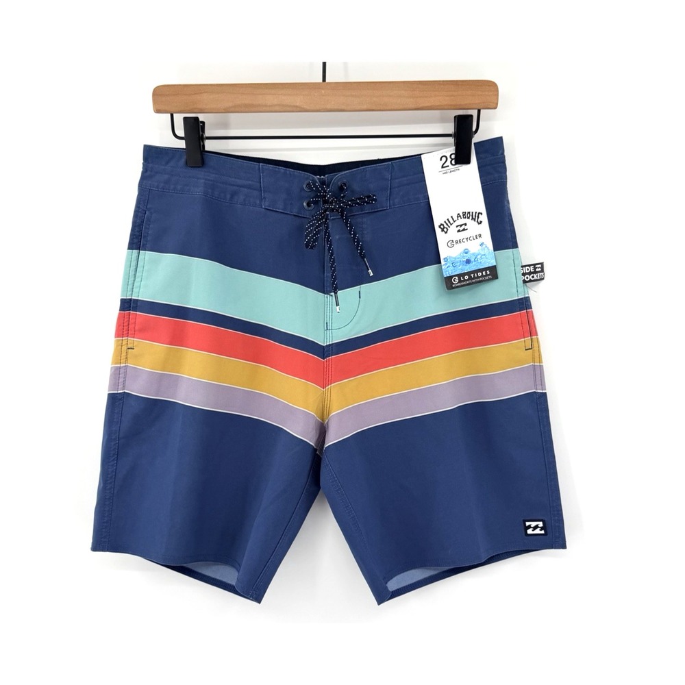Billabong Recycler Spinner Lo Tide Boardshorts Mens 29 (Tag 28) Blue Striped NEW